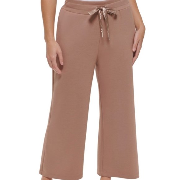 Calvin Klein Pants - Calvin Klein Women's Drawstring Wide Leg Cropped Pants Cafe Ole Size M NWT